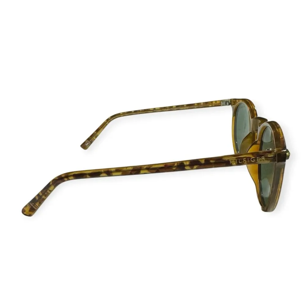 Tommy Hilfiger Biddy Round Sunglasses Havana Brown Green‎ Lenses 145mm